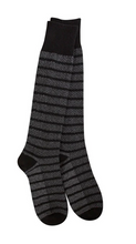 Load image into Gallery viewer, Holiday Stripe Knee High Socks- Black Multi or Cloud Multi
