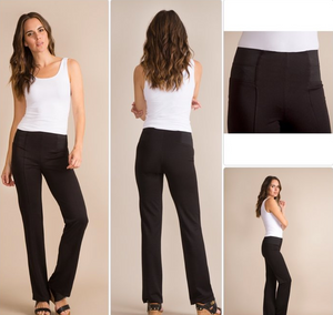 Black Straight Leg Stretch Pant