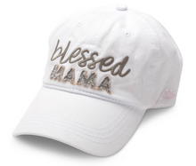 Load image into Gallery viewer, Blessed Mama White Adjustable Hat
