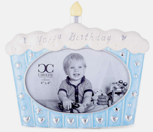 Happy Birthday Picture Frame in Pink or Blue