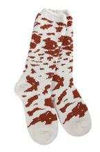 Load image into Gallery viewer, Holiday Cozy Cow Crew Socks - Pink, Brown or Black

