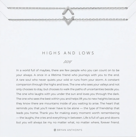 Bryan Anthonys Highs and Lows Necklace Set In Silver or Gold