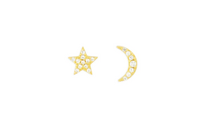 Celestial Gold Stud Earrings