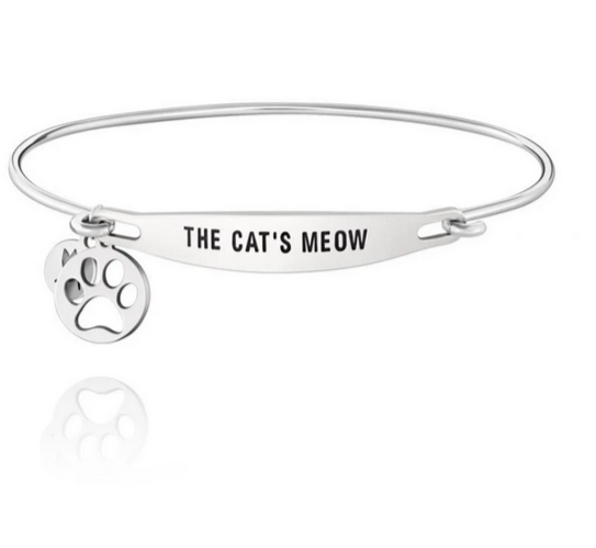 Chamilia The Cat's Meow Sterling Silver ID Bangle