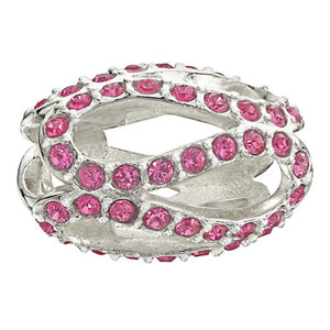 CHAMILIA Glistening Meander Pink Swarovski Crystal Charm