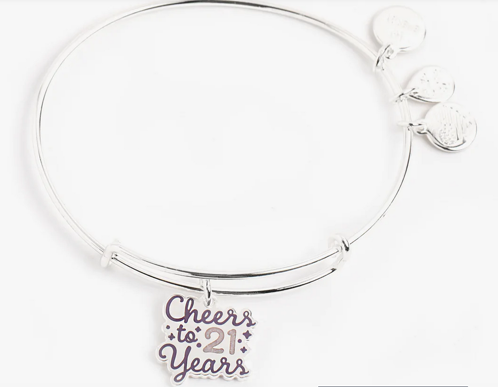 Alex and Ani Cheers to 21 Silver Charm Bangle