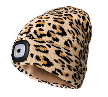 Load image into Gallery viewer, Rechargeable Night Scope LED Cheetah Print Beanie (Leopard)

