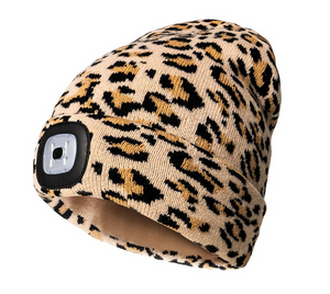 Rechargeable Night Scope LED Cheetah Print Beanie (Leopard)