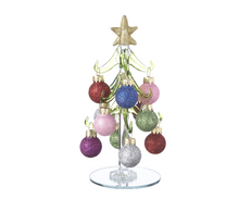 Load image into Gallery viewer, Mini Glass Christmas Trees with Assorted Ornaments
