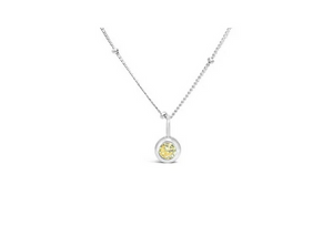 Sterling Silver Citrine Necklace - November Birthstone