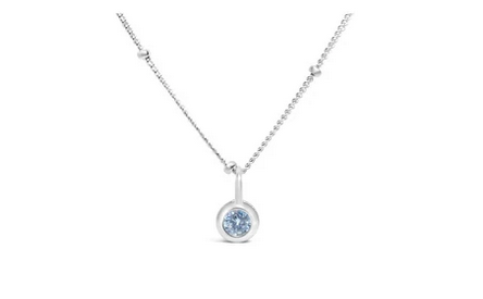 Sterling Silver Diamond CZ Necklace - April Birthstone