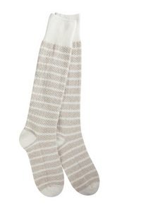 Holiday Stripe Knee High Socks- Black Multi or Cloud Multi