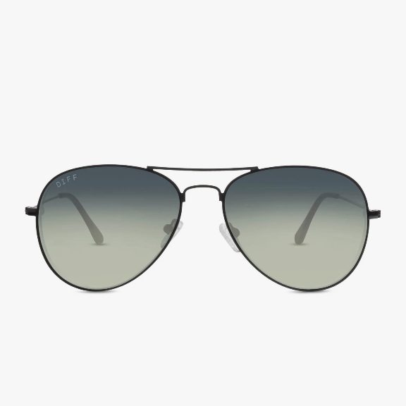 DIFF Eyewear Sunglasses Black Aviator Frame Grey Gradient  display picture 1