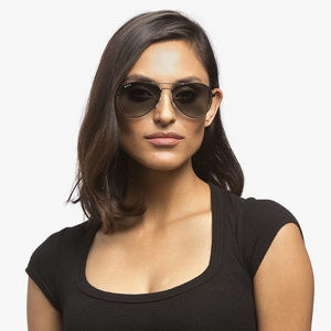 DIFF Sunglasses Black Aviator Frame Grey Gradient Lens Cruz - unisex
