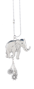 Silver Elephant Car Charm