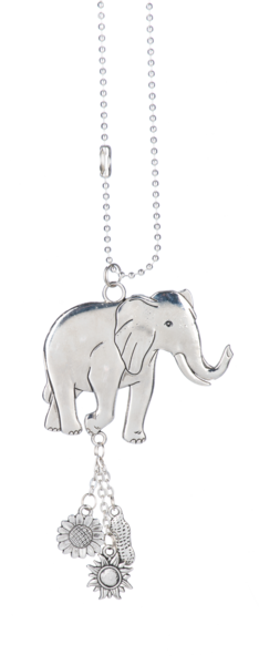 Silver Elephant Car Charm