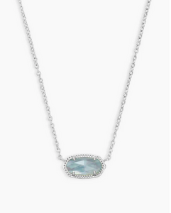 Kendra Scott Silver Elisa Necklace in Light Blue Illusion