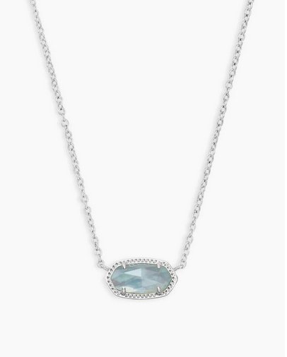 Kendra Scott Silver Elisa Necklace in Light Blue Illusion