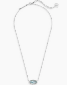 Kendra Scott Silver Elisa Necklace in Light Blue Illusion