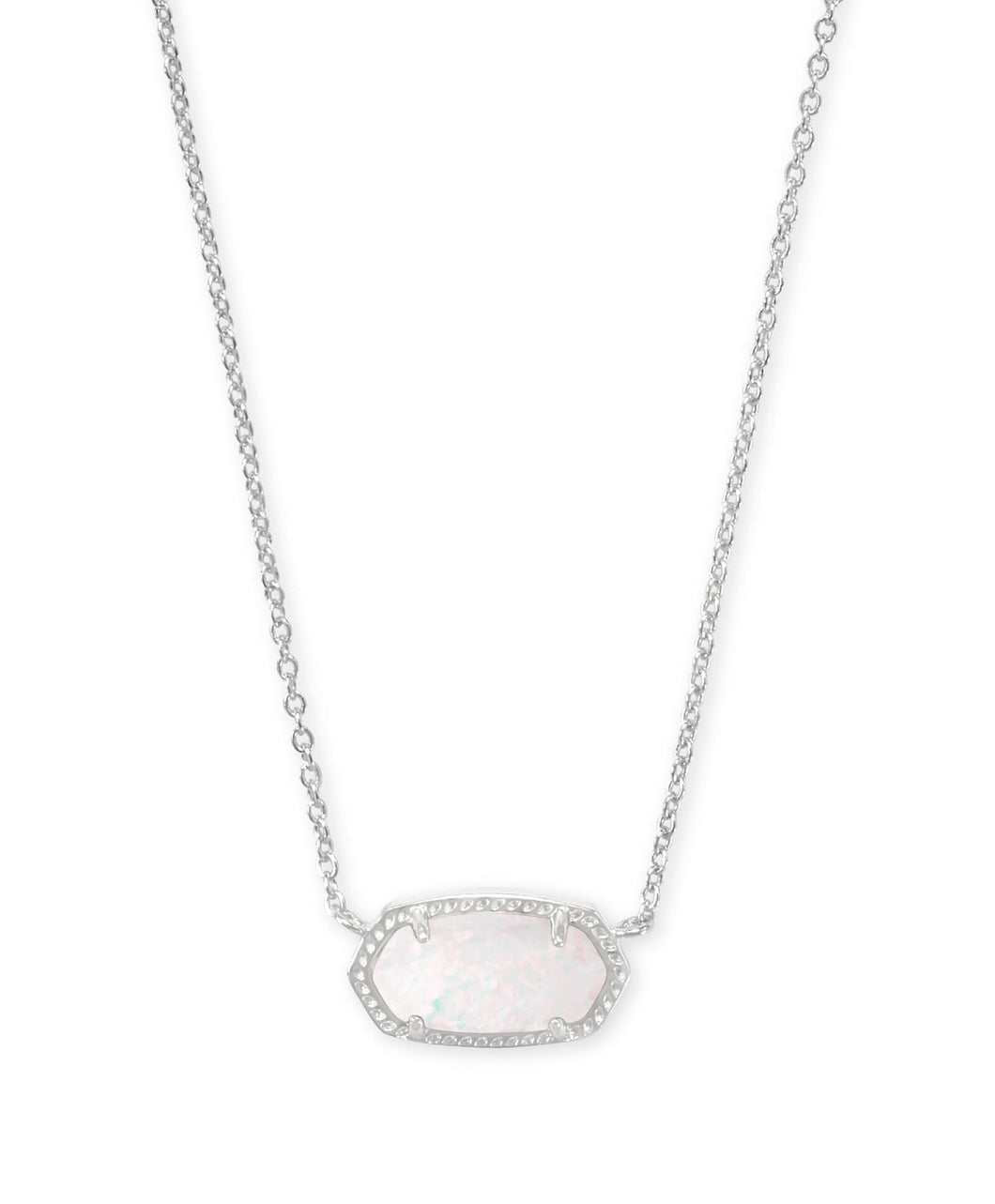Kendra Scott Ever Rose Gold Pendant Necklace in White Kyocera Opal |  4217717445 | Borsheims