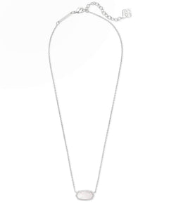 Kendra Scott Elisa Silver or Gold Necklace In White Opal