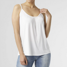 Load image into Gallery viewer, Elsie Adjustable Gathered White Cami
