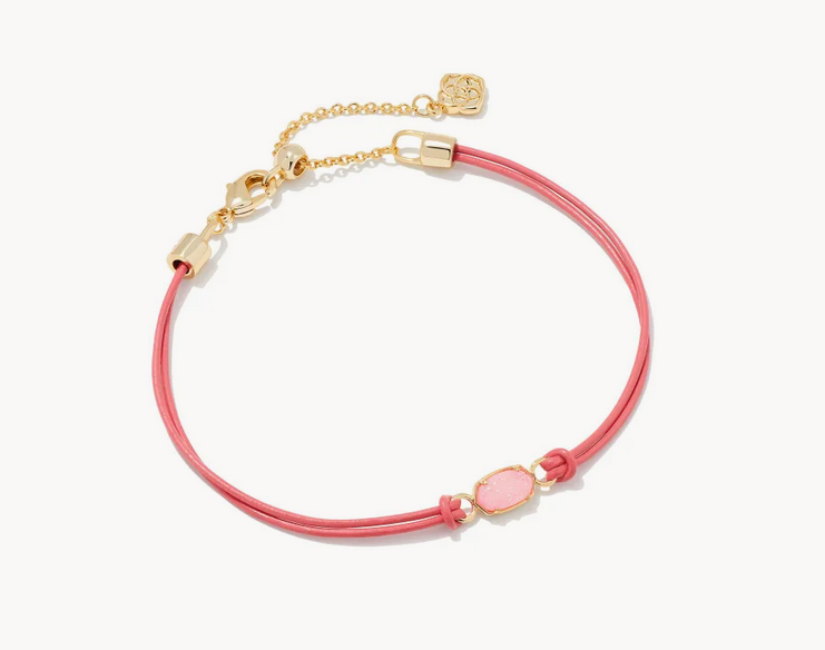 Kendra Scott Gold Emilie Corded Bracelet In Light Pink Drusy