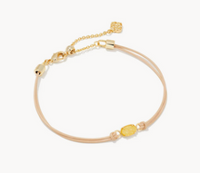 Load image into Gallery viewer, Kendra Scott Gold Emilie Corded Bracelet In Light Yellow Drusy
