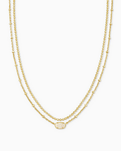 Kendra Scott Emilie Multi Strand Gold Necklace In Iridescent Drusy