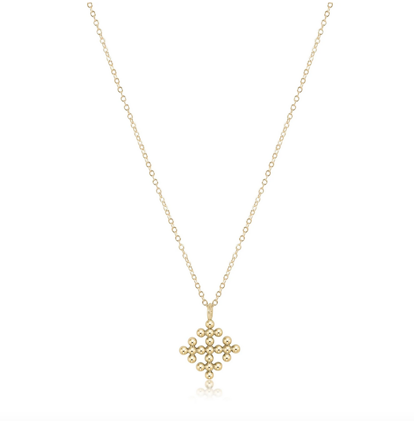 Enewton Gold Classic Beaded Signature Cross Encompass Necklace