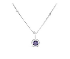 Sterling Silver Amethyst Necklace - February Birthstone