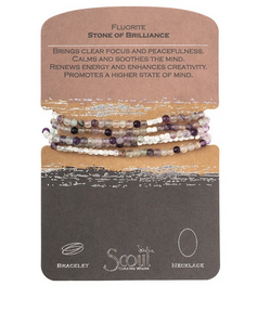 Fluorite- Stone of Brilliance Beaded Wrap Bracelet/Necklace