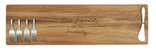 Load image into Gallery viewer, Our Friends are our Family - 21&quot; Acacia Cheese/Bread Board Set
