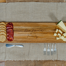 Load image into Gallery viewer, Our Friends are our Family - 21&quot; Acacia Cheese/Bread Board Set
