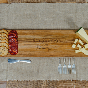 Our Friends are our Family - 21" Acacia Cheese/Bread Board Set