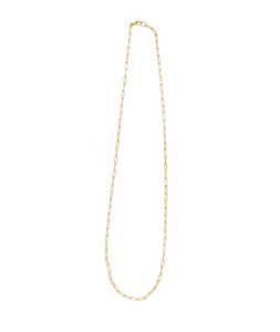 Gold 24" Small Paperclip Chain Necklace