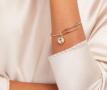 Load image into Gallery viewer, Alex and Ani April Birthstone Bangle in Gold- Clear Crystal
