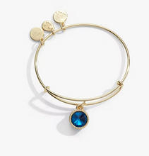 Load image into Gallery viewer, Alex and Ani December Birthstone Bangle in Silver or Gold- Blue Zircon (New)
