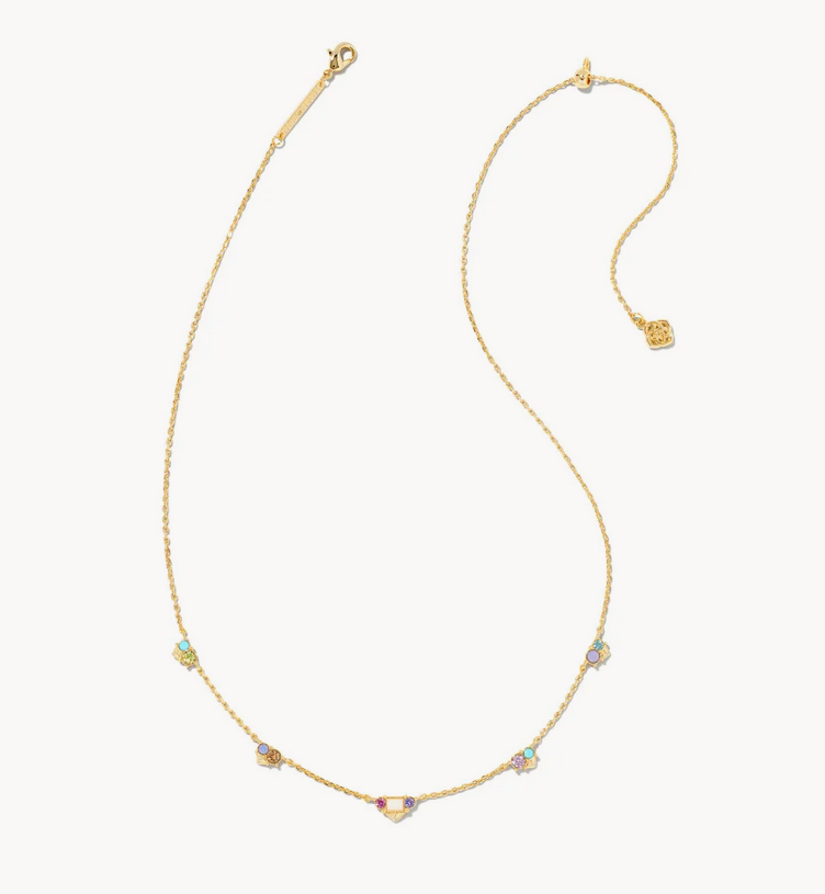 Kendra Scott Gold Devin Crystal Necklace In Pastel Mix - 25% OFF!