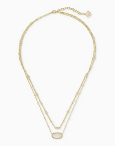 Kendra Scott Elisa Gold Multi Strand Necklace In Iridescent Drusy