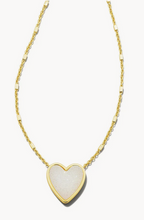 Load image into Gallery viewer, Kendra Scott Gold Heart Pendant Necklace- Iridescent Drusy

