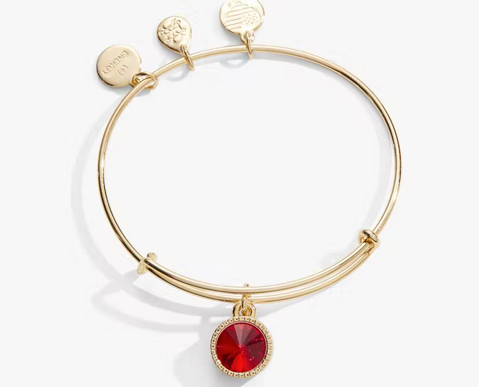 Alex and Ani July Birthstone Bangle in Silver or Gold- Light Siam