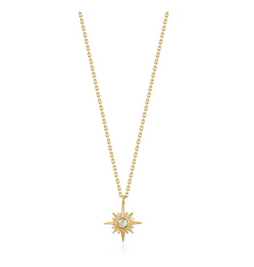 Sterling Silver Gold Midnight Star Necklace