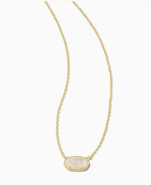 Kendra Scott Grayson Gold Pendant Necklace In Iridescent Drusy