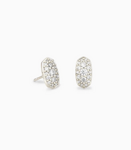 Load image into Gallery viewer, Kendra Scott Grayson Silver White Crystal Stud Earring
