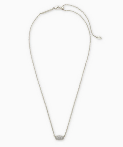 Grayson Gold Pendant Necklace in White Crystal