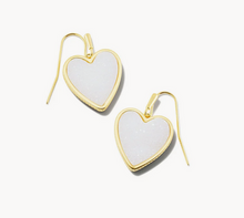 Load image into Gallery viewer, Kendra Scott Heart Drop Gold Earrings In Iridescent Drusy - SALE
