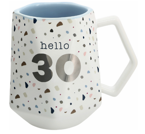 Hello 30, 18oz Geometric Mug