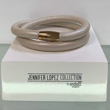 Load image into Gallery viewer, Creme Metallic Leather Bracelet
