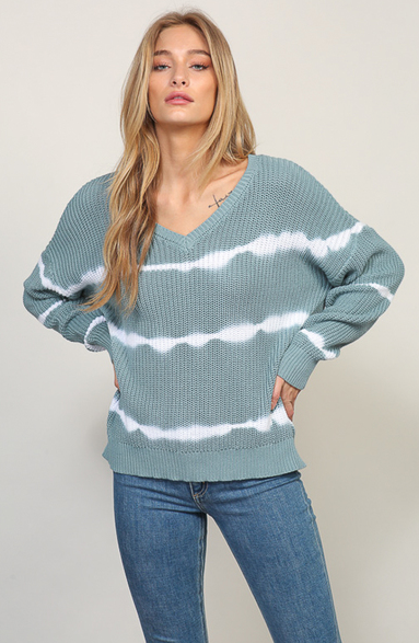 Sage Green Tie Dye Sweater - 50% OFF!